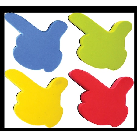 Flipside Call-Out Finger Pointer Magnetic Whiteboard Eraser Retail Erasers, 24PK 35010-6